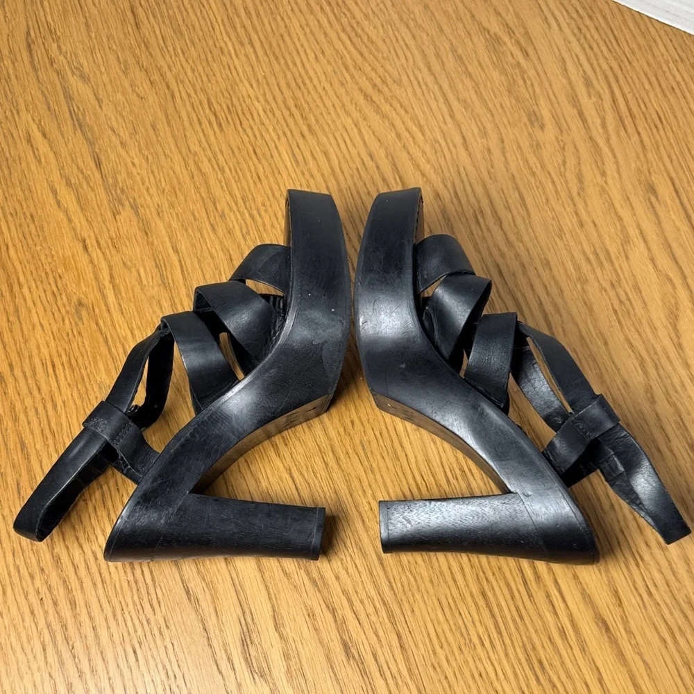 MIA Black Platform Strappy Heels
